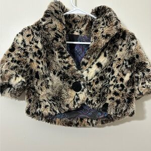River Island leopard print faux fur jacket with a flared and cropped design